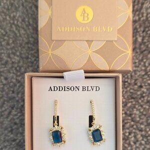 Addison Blvd. Cubic Zirconia Earring, Blue